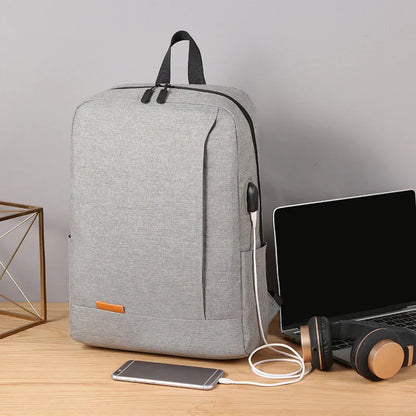 1 Pack 15.6 Inch Men'S Business Simple Computer Backpack Usb Charging Lightweight Schoolbag Travel Commuting