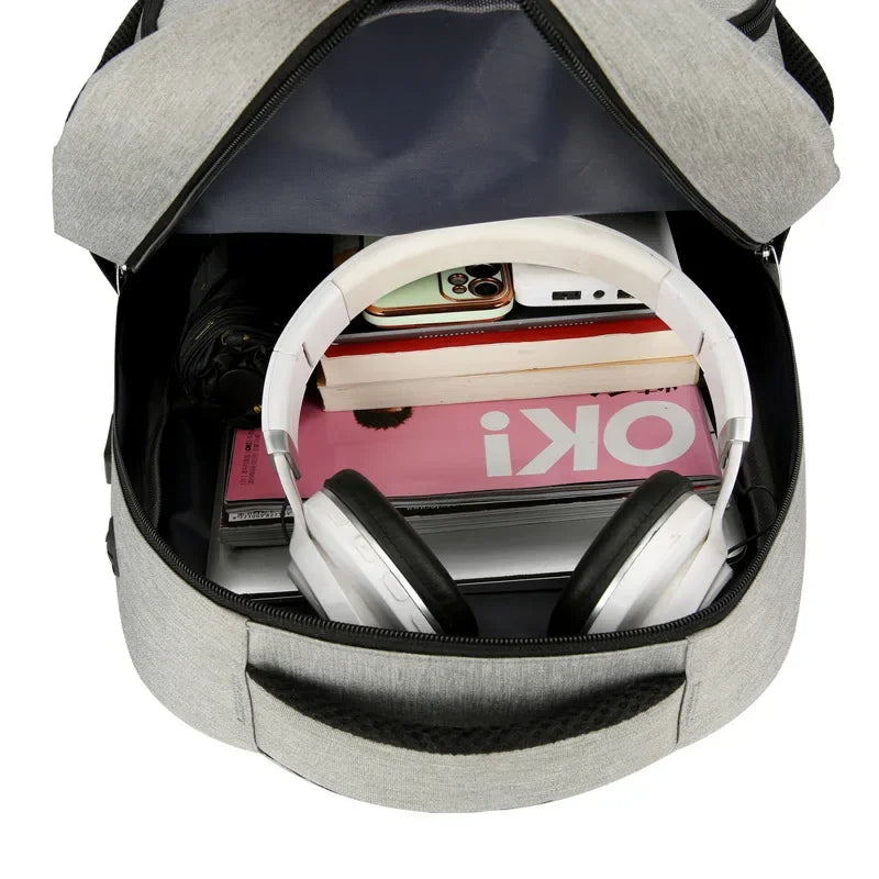 Business Computer Backpack with USB Charging Port Men'S Bag with Insulated Lunch Bag Outdoor Travel Waterproof Backpack