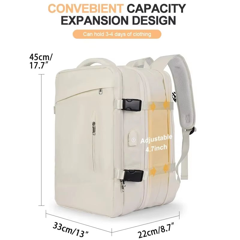 Travel Backpack for Women Expandable Weekender Hiking Laptop Backpack with USB Port Large Waterproof 40L Men'S Backpack