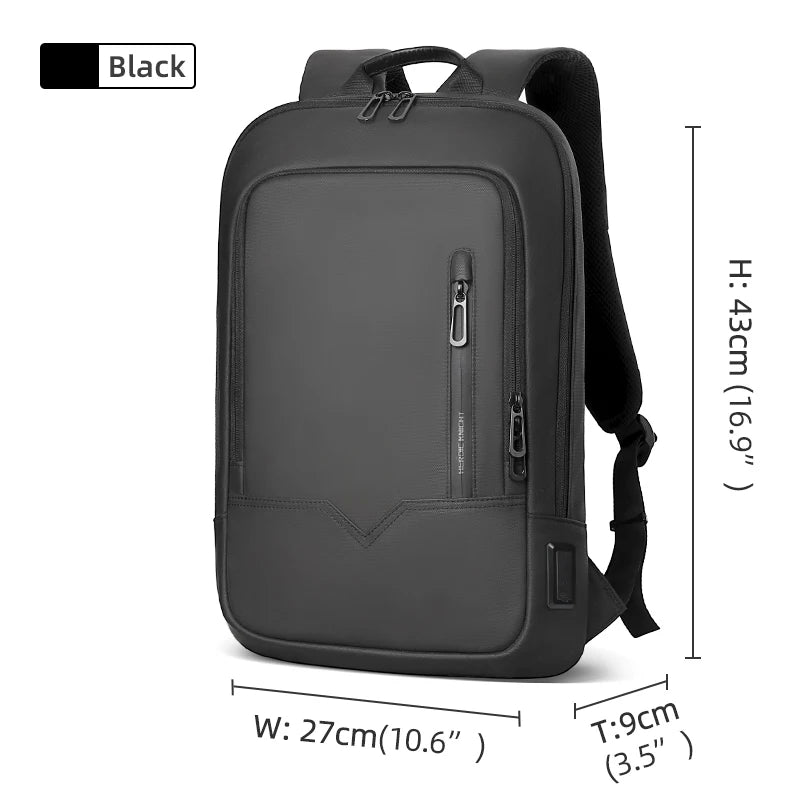 Backpack for 14" Laptop Thin Men Multifunctional Business Backpack Waterproof USB Charging Work Travel Backpack