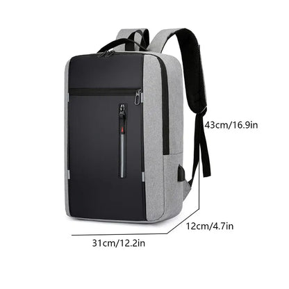 1 Pack 15.6 Inch Men'S Business Computer Bag Multi-Pocket High-Capacity Usb Charging Work Commuting Backpack