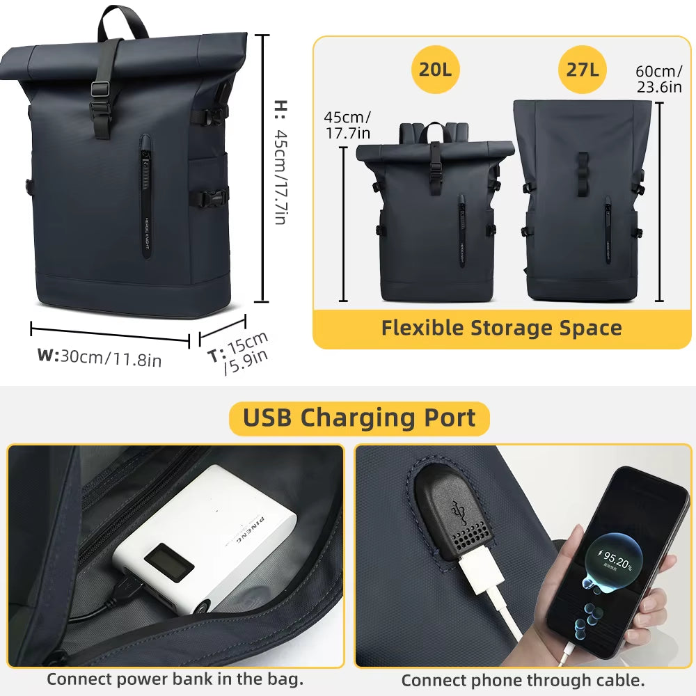 Large 15.6 Inch Laptop Backpack Men Anti-Theft Travel Backpack for Business University Bicycle School Backpack with USB Port