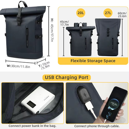 Large 15.6 Inch Laptop Backpack Men Anti-Theft Travel Backpack for Business University Bicycle School Backpack with USB Port