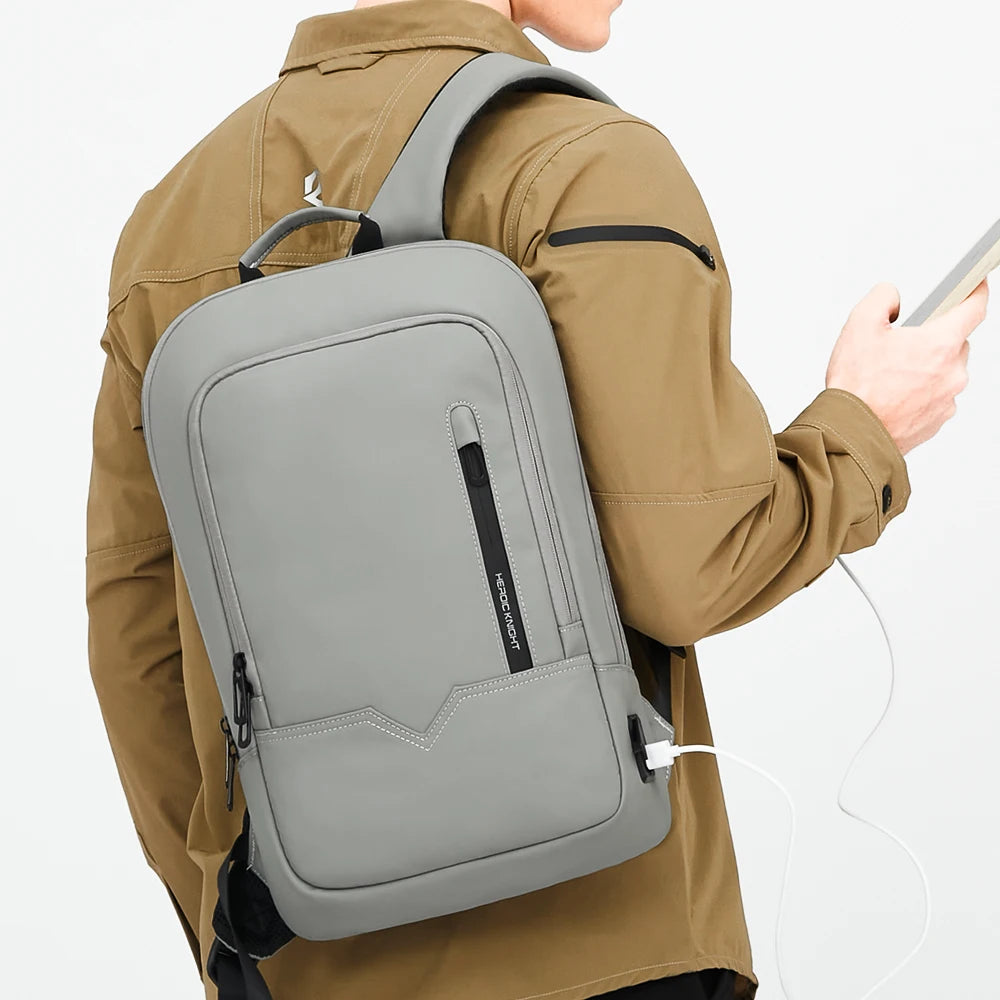 Backpack for 14" Laptop Thin Men Multifunctional Business Backpack Waterproof USB Charging Work Travel Backpack
