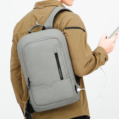 Backpack for 14" Laptop Thin Men Multifunctional Business Backpack Waterproof USB Charging Work Travel Backpack