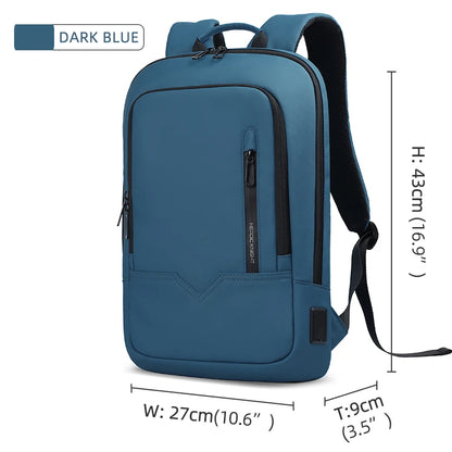 Backpack for 14" Laptop Thin Men Multifunctional Business Backpack Waterproof USB Charging Work Travel Backpack