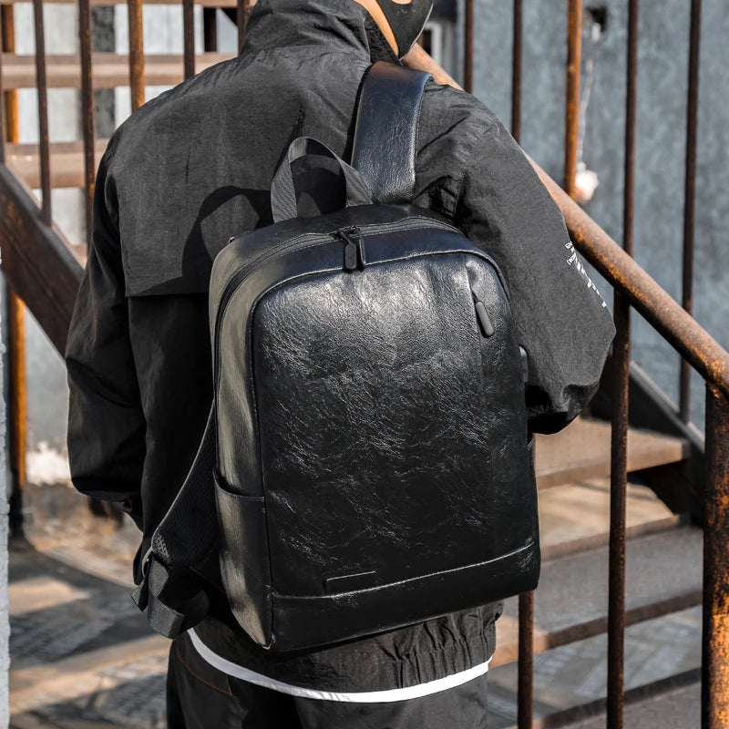 1 Pack 15.6 Inch Men'S Business Simple Computer Backpack Usb Charging Lightweight Schoolbag Travel Commuting