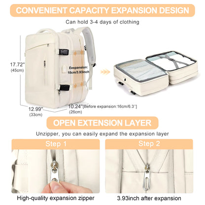 Travel Backpack for Women Expandable Weekender Hiking Laptop Backpack with USB Port Large Waterproof 40L Men'S Backpack