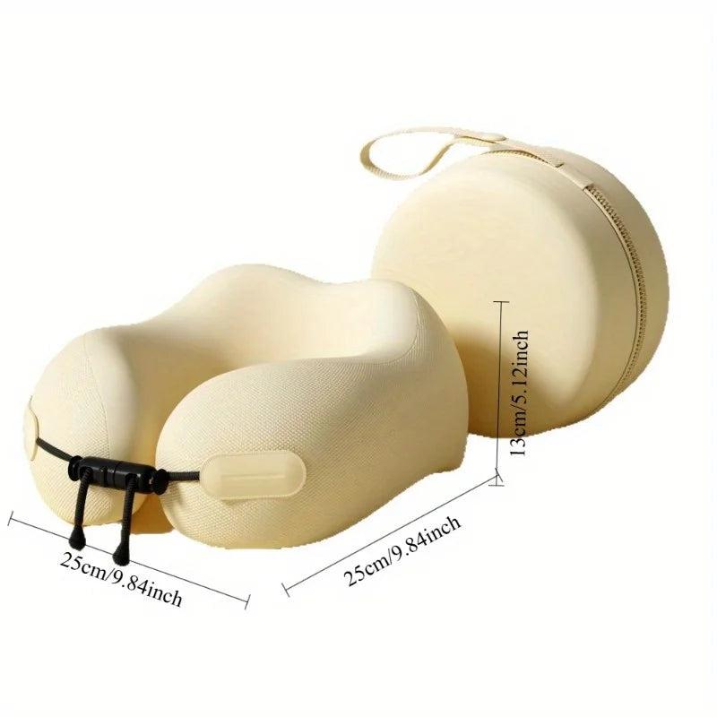 Memory Foam U-Shaped Travel Neck Pillow for Cervical Spine Support and Comfort During Airplane Travel