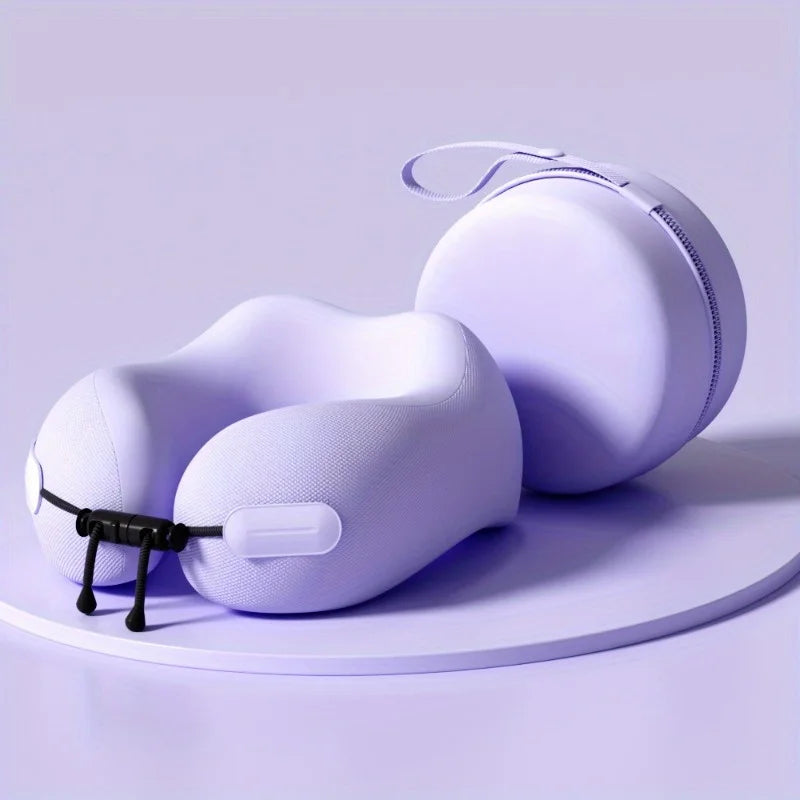Memory Foam U-Shaped Travel Neck Pillow for Cervical Spine Support and Comfort During Airplane Travel