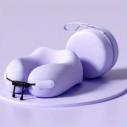 Memory Foam U-Shaped Travel Neck Pillow for Cervical Spine Support and Comfort During Airplane Travel