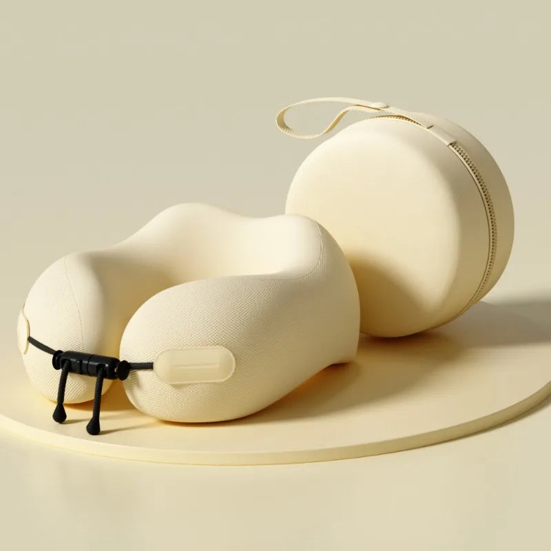 Memory Foam U-Shaped Travel Neck Pillow for Cervical Spine Support and Comfort During Airplane Travel