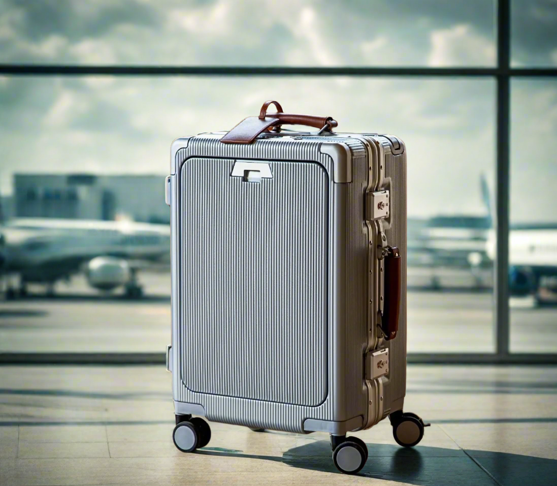 2025 Hard Luggage Carrier Reinforced PC Front Open Suitcase Business Travel Large Durable USB TSA Carry-On Boarding