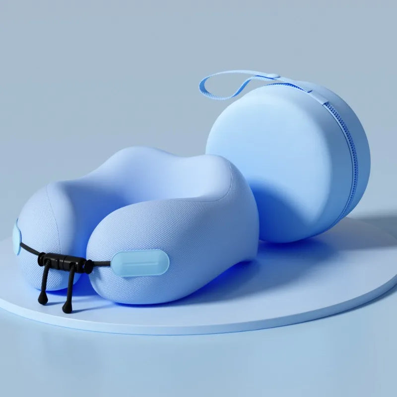 Memory Foam U-Shaped Travel Neck Pillow for Cervical Spine Support and Comfort During Airplane Travel
