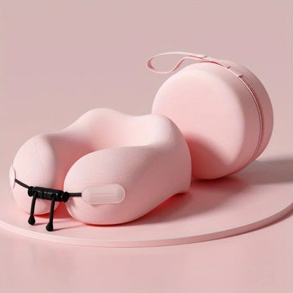 Memory Foam U-Shaped Travel Neck Pillow for Cervical Spine Support and Comfort During Airplane Travel
