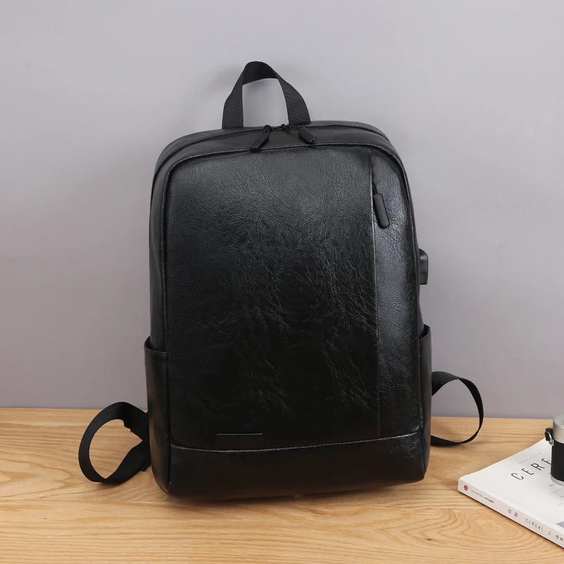 1 Pack 15.6 Inch Men'S Business Simple Computer Backpack Usb Charging Lightweight Schoolbag Travel Commuting