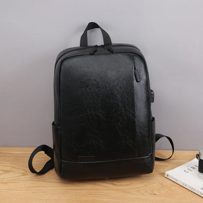 1 Pack 15.6 Inch Men'S Business Simple Computer Backpack Usb Charging Lightweight Schoolbag Travel Commuting