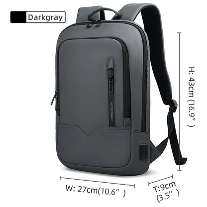 Backpack for 14" Laptop Thin Men Multifunctional Business Backpack Waterproof USB Charging Work Travel Backpack