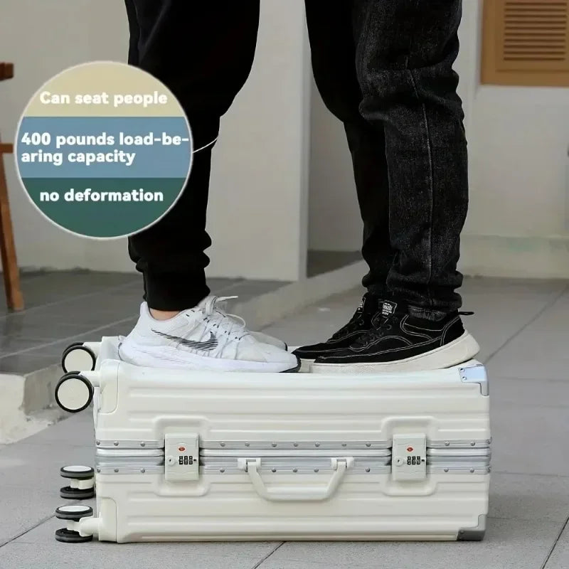 2025 New Multifunction Suitcase with USB Charging Aluminum Frame +PC Suitcase Trip Cabin Male and Female Carrier 28/30-Inch