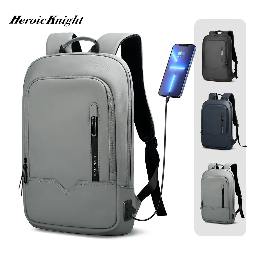 Backpack for 14" Laptop Thin Men Multifunctional Business Backpack Waterproof USB Charging Work Travel Backpack