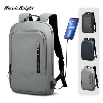 Backpack for 14" Laptop Thin Men Multifunctional Business Backpack Waterproof USB Charging Work Travel Backpack
