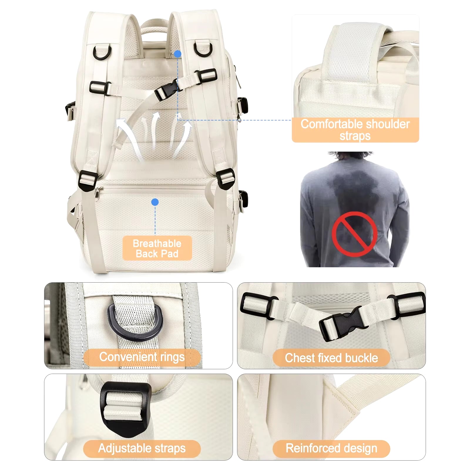 Travel Backpack for Women Expandable Weekender Hiking Laptop Backpack with USB Port Large Waterproof 40L Men'S Backpack