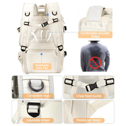Travel Backpack for Women Expandable Weekender Hiking Laptop Backpack with USB Port Large Waterproof 40L Men'S Backpack