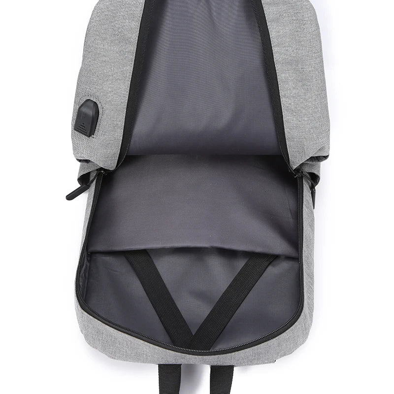 1 Pack 15.6 Inch Men'S Business Simple Computer Backpack Usb Charging Lightweight Schoolbag Travel Commuting