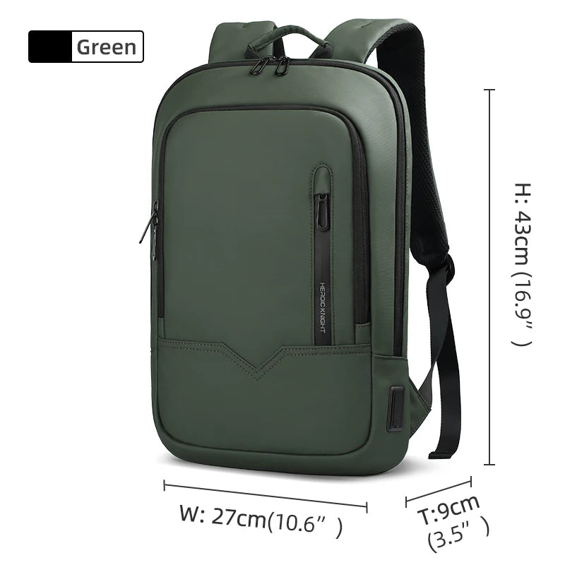 Backpack for 14" Laptop Thin Men Multifunctional Business Backpack Waterproof USB Charging Work Travel Backpack