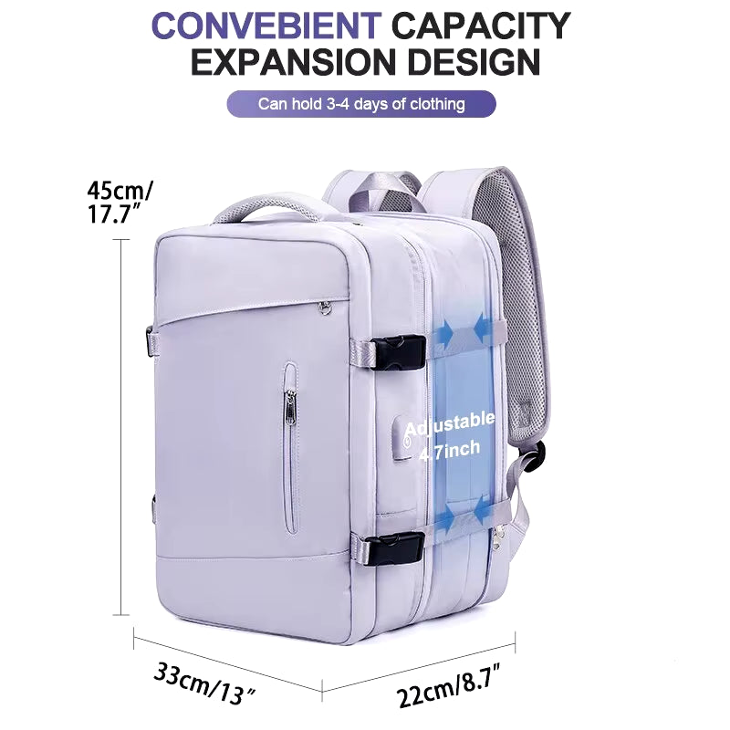 Travel Backpack for Women Expandable Weekender Hiking Laptop Backpack with USB Port Large Waterproof 40L Men'S Backpack
