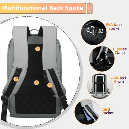 Backpack for 14" Laptop Thin Men Multifunctional Business Backpack Waterproof USB Charging Work Travel Backpack